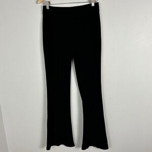 Joseph Ribkoff Black Elastic Waist High Leg Trousers Flare Pants Womens Size 8
